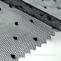 95%Nylon 5%Spandex Knit Black Dot Embroidery Mesh Fabric